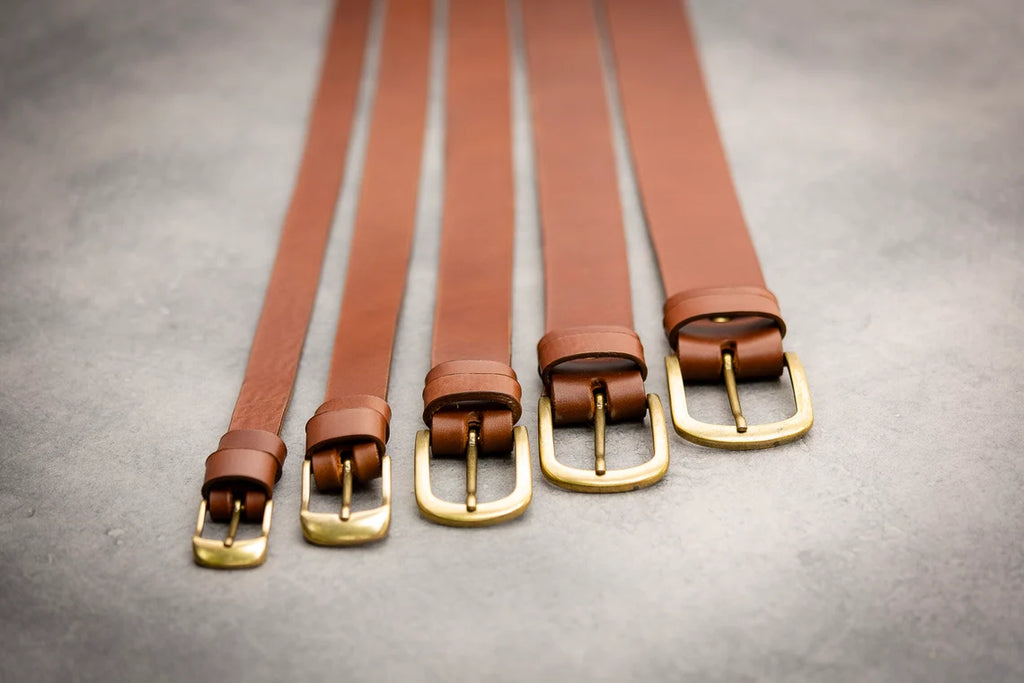 Men’s Genuine Leather Belt with Brass Buckle – Brown