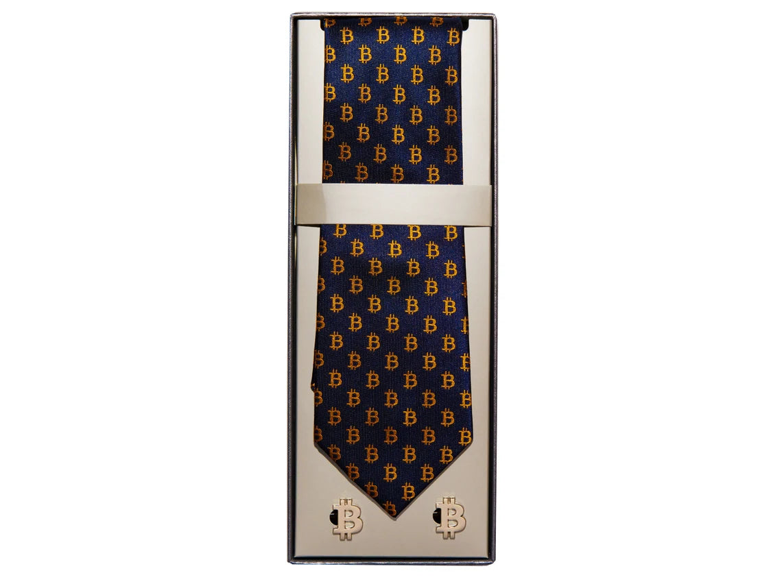 Bitcoin Signature Tie & Cufflink Set