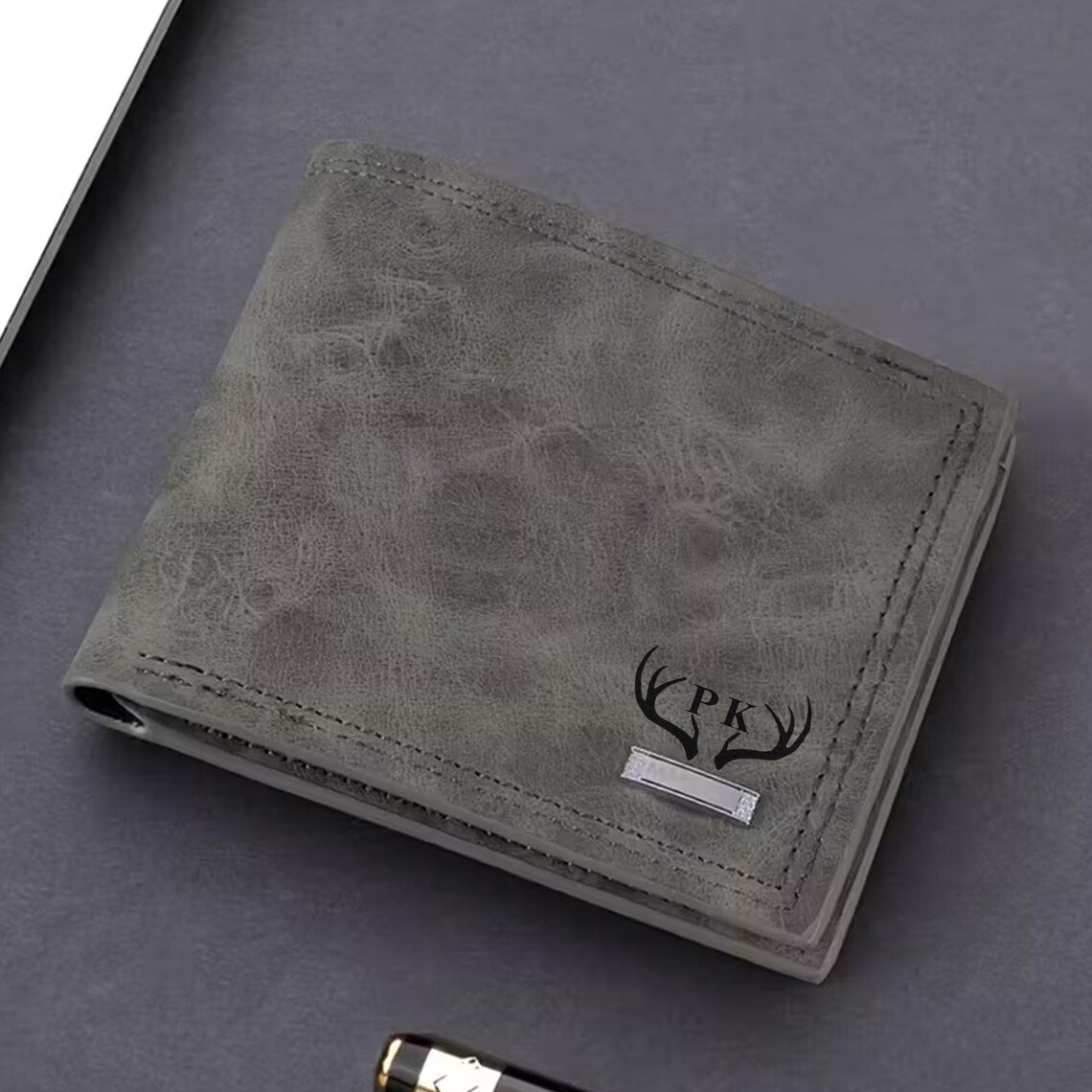 Men’s Genuine Leather Wallet with Zipper Pocket – Brown