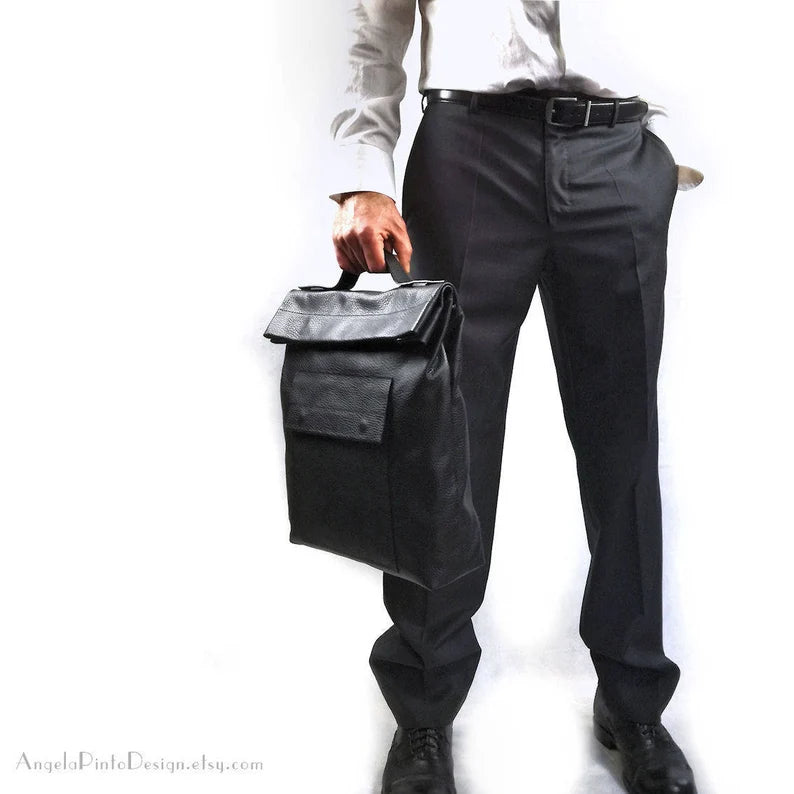 Premium Roll-Top Leather Backpack