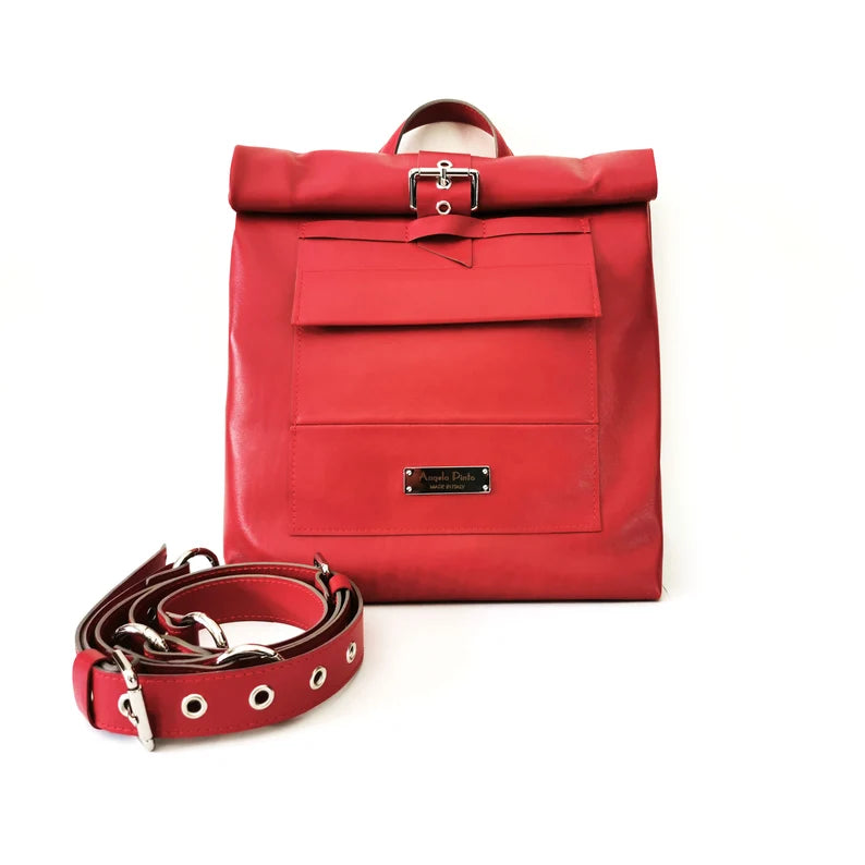 Premium Roll-Top Leather Backpack