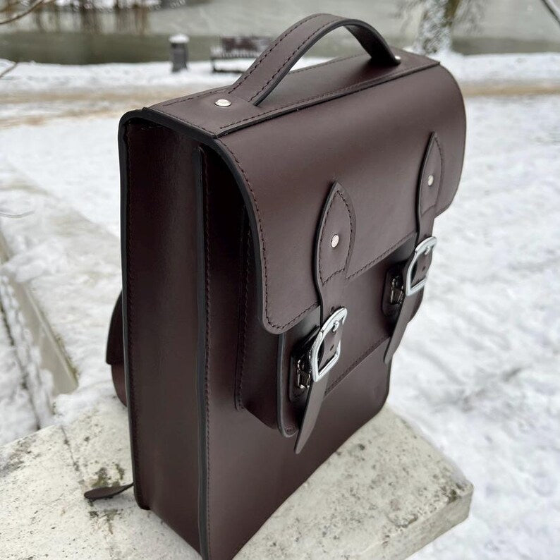 Executive Prestige Leather Convertible Briefcase Backpack