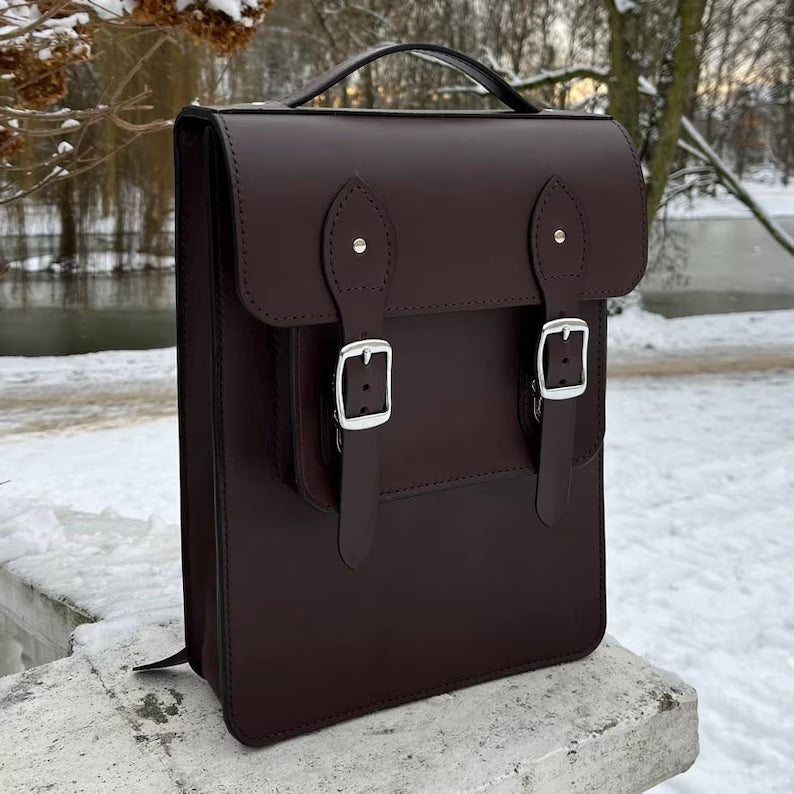 Executive Prestige Leather Convertible Briefcase Backpack