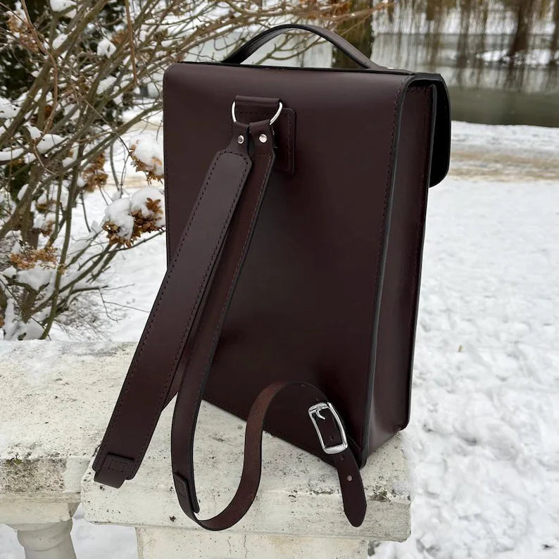 Executive Prestige Leather Convertible Briefcase Backpack