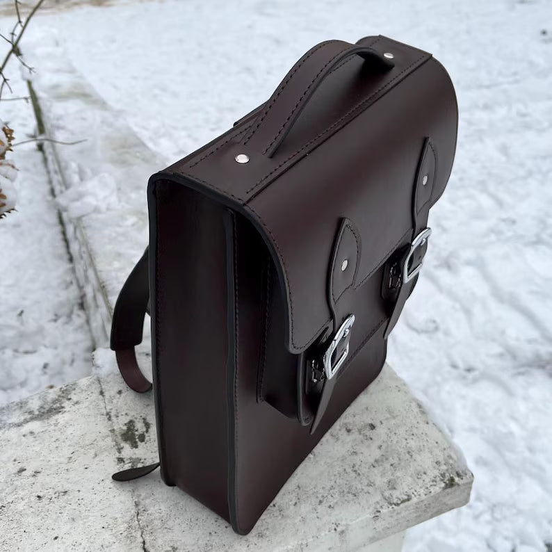 Executive Prestige Leather Convertible Briefcase Backpack