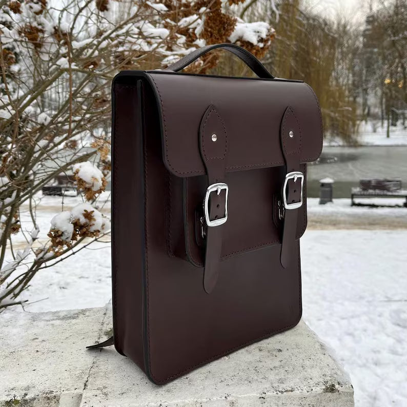 Executive Prestige Leather Convertible Briefcase Backpack