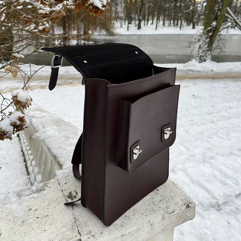 Executive Prestige Leather Convertible Briefcase Backpack