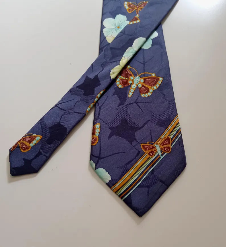 Royal Butterfly Floral Tie