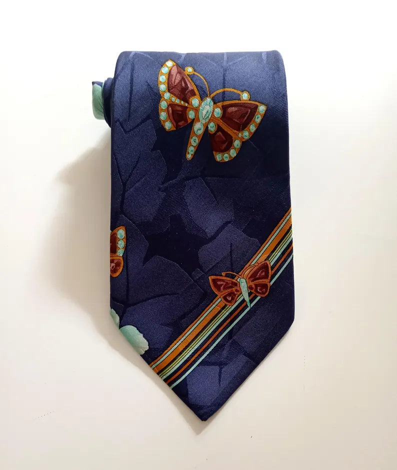 Royal Butterfly Floral Tie