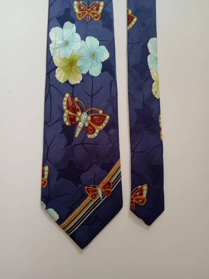 Royal Butterfly Floral Tie