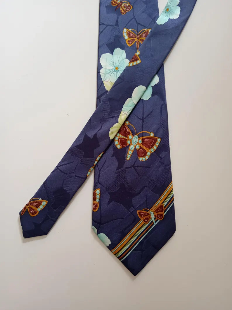 Royal Butterfly Floral Tie