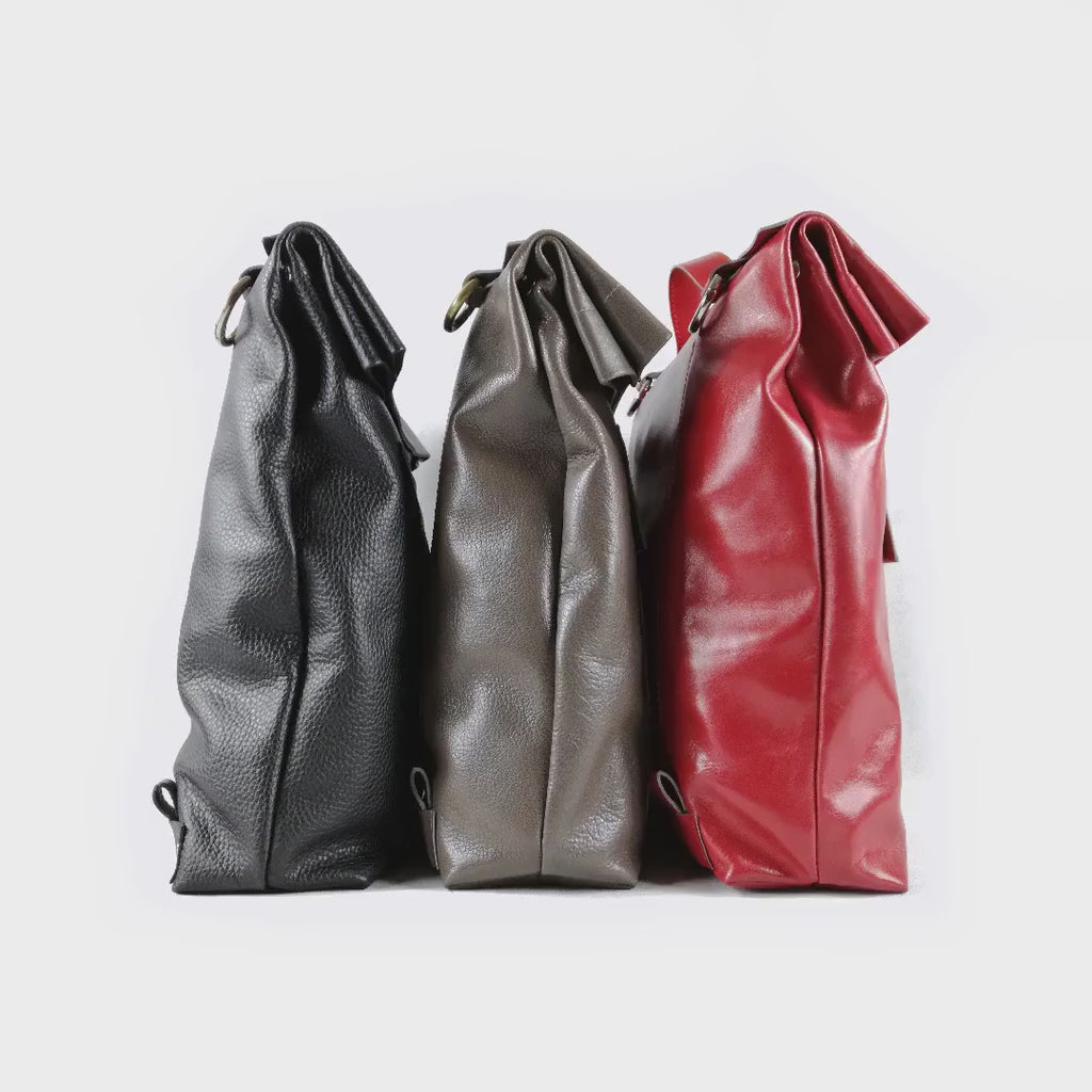 Premium Roll-Top Leather Backpack