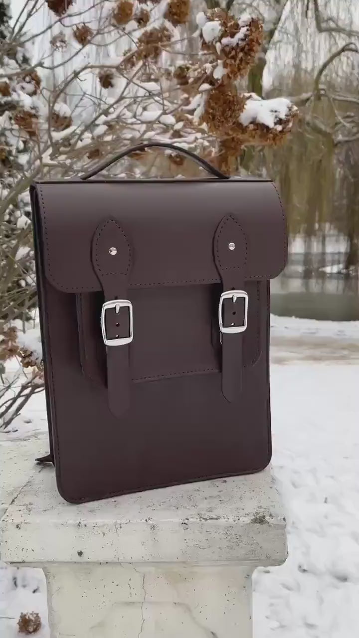 Executive Prestige Leather Convertible Briefcase Backpack